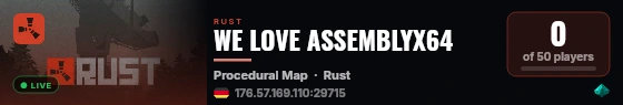 WE LOVE ASSEMBLYX64 live status badge