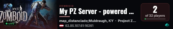 My PZ Server - powered by Sophie live status badge