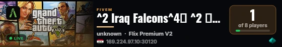 ^2 Iraq Falcons^4ㄨ ^2 عراق فالكونز live status badge