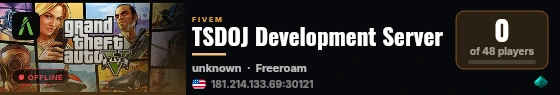 TSDOJ Development Server live status badge