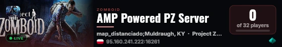 AMP Powered PZ Server live status badge
