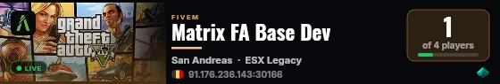 Matrix FA Base Dev live status badge