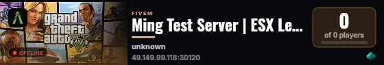 Ming Test Server | ESX Legacy Server live status badge