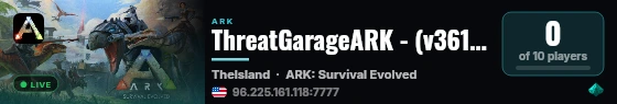 ThreatGarageARK - (v361.7) live status badge