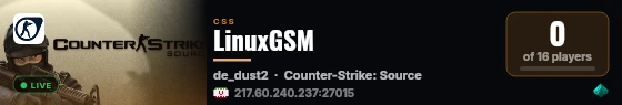 LinuxGSM live status badge
