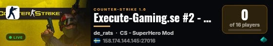 Execute-Gaming.se #2 - SuperHero [FastDL] [30 Lvl] live status badge