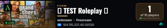 🌐 TEST Roleplay 🌐 live status badge