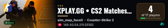 XPLAY.GG • CS2 Matches #276 live status badge
