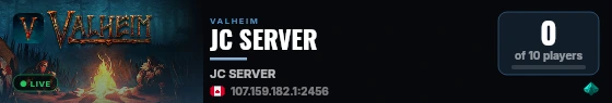 JC SERVER live status badge