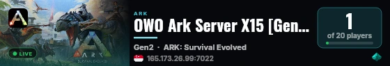 OWO Ark Server X15 [Genesis 2] - (v361.7) live status badge