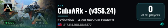 CubaARk - (v358.24) live status badge