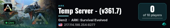 Temp Server - (v361.7) live status badge