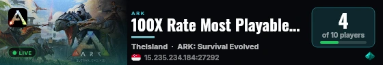 100X Rate Most Playable PVE Server - (v361.7) live status badge