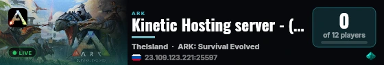 Kinetic Hosting server - (v361.7) live status badge