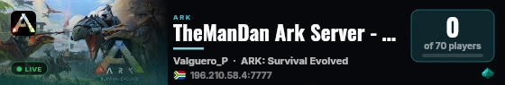 TheManDan Ark Server - Valguero - (v360.26) live status badge