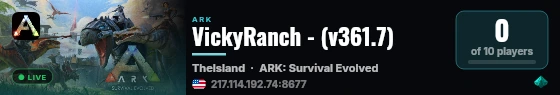 VickyRanch - (v361.7) live status badge