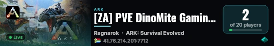 [ZA] PVE DinoMite Gaming x10 (R) (S+) - (v358.24) live status badge