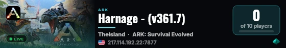Harnage - (v361.7) live status badge