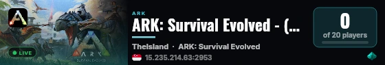 ARK: Survival Evolved - (v361.7) live status badge