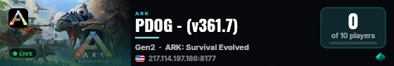PDOG - (v361.7) live status badge