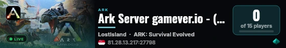 Ark Server gamever.io - (v358.24) live status badge
