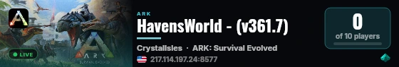 HavensWorld - (v361.7) live status badge