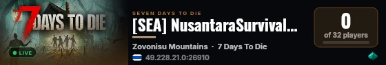[SEA] NusantaraSurvivalCommunity Project Z Season 3 (2026) live status badge