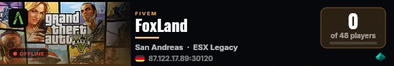 FoxLand live status badge