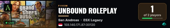 UNBOUND ROLEPLAY live status badge