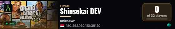 Shinsekai DEV live status badge