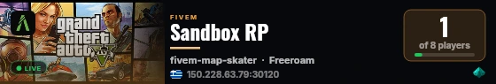 Sandbox RP live status badge