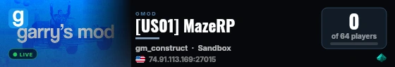 [US01] MazeRP live status badge