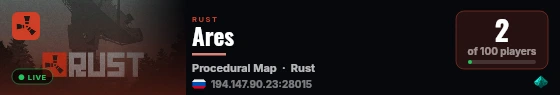 Ares live status badge