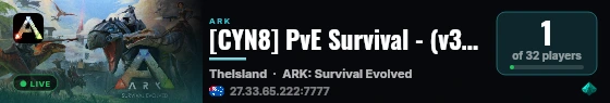 [CYN8] PvE Survival - (v361.7) live status badge