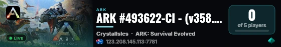 ARK #493622-CI - (v358.24) live status badge