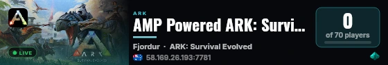 AMP Powered ARK: Survival Evolved Server - (v361.7) live status badge