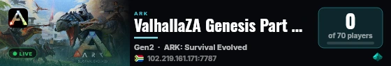 ValhallaZA Genesis Part 2 PVE 3X Cross-Ark - (v361.7) live status badge