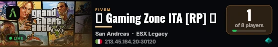 👑 Gaming Zone ITA [RP] 🔰 live status badge