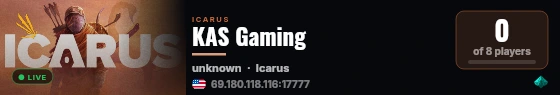KAS Gaming live status badge