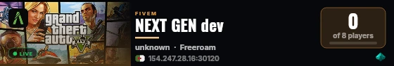 NEXT GEN dev live status badge