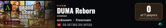 DUMA Reborn live status badge