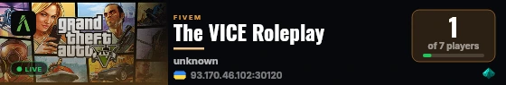 The VICE Roleplay live status badge