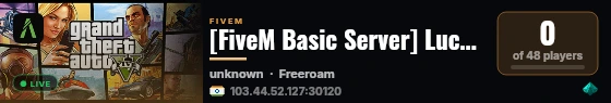 [FiveM Basic Server] LuckyXPGamer live status badge