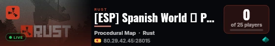 [ESP] Spanish World ★ PvE 2x ★ Mochila | Kits | Eventos live status badge