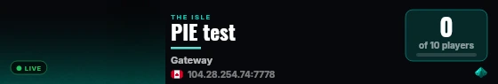 PIE test live status badge