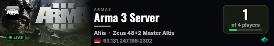 Arma 3 Server live status badge