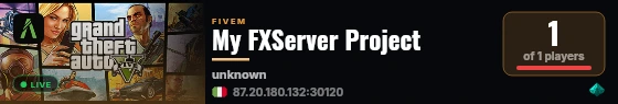 My FXServer Project live status badge