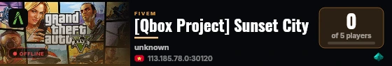 [Qbox Project] Sunset City live status badge