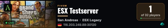 ESX Testserver live status badge