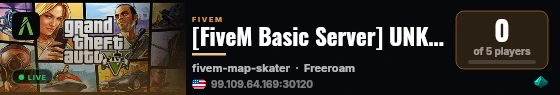 [FiveM Basic Server] UNKNOWN live status badge